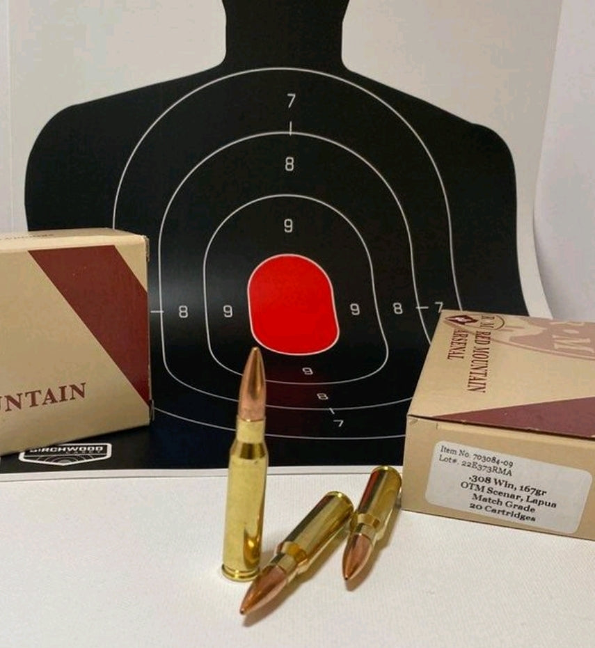 .308 Winchester 7.62x51mm Cartridge 167gr OTM-HPBT Scenar Match Grade by Lapua Box of 20 ($2.10/Round)
